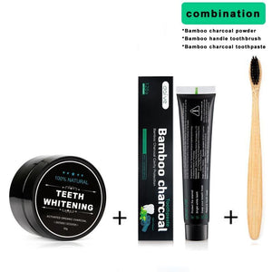 Teeth Whitening Kit (Powder + Paste + Brush)