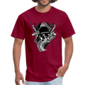 Skull with Guns Men's T-Shirt - burgundy