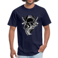 Skull with Guns Men's T-Shirt - navy