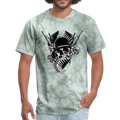 Skull with Guns Men's T-Shirt - military green tie dye