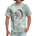 Skull King Side Men's T-Shirt - military green tie dye